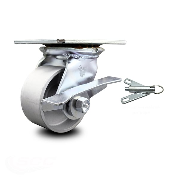 4 Inch Semi Steel Caster with Ball Bearing and Brake/Swivel Lock